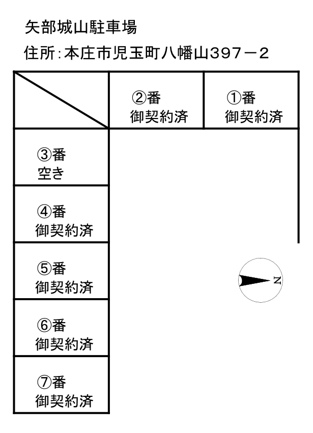 矢部城山駐車場（所在：本庄市児玉町八幡山３９７－２